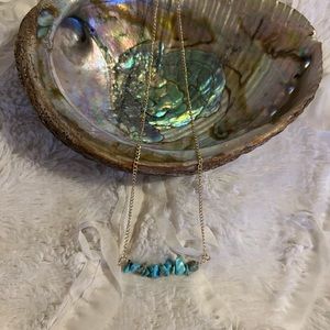 Turquoise Simple Necklace Gold Adjustable Chain